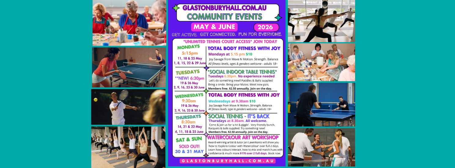  Community Events at Glastonbury Hall